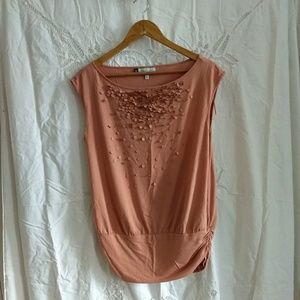 Confetti burst knit blouse